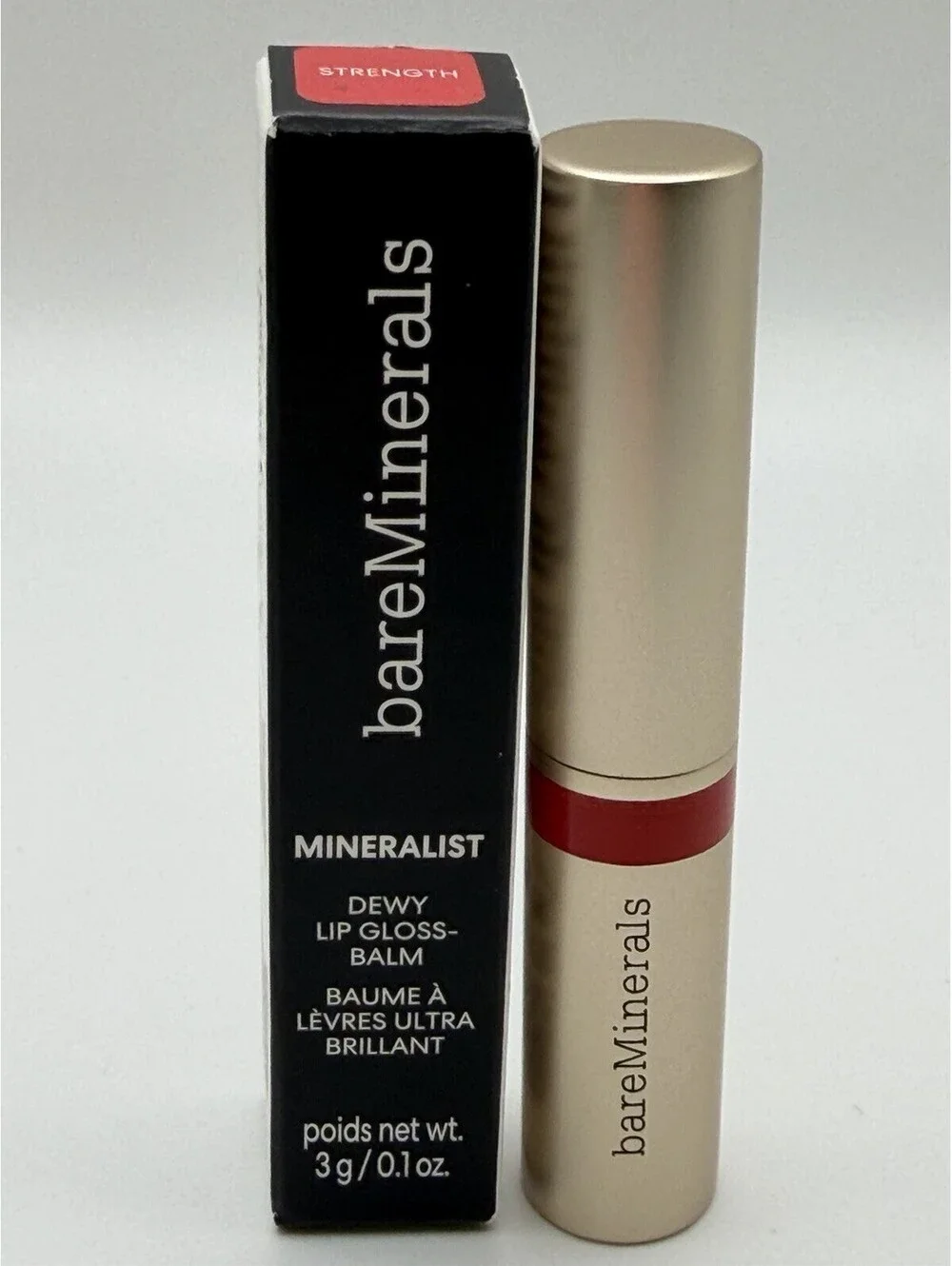 bareMinerals Mineralist Dewy Lip Gloss Balm Strength 3g 0.1oz New In Box